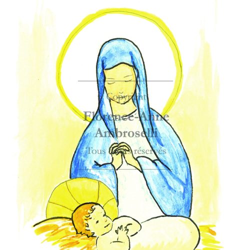 Image Douce Vierge Marie et son fils Jésus