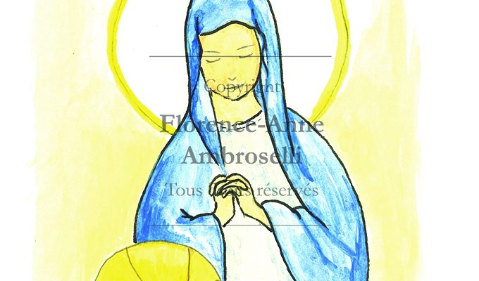 Image Douce Vierge Marie et son fils Jésus