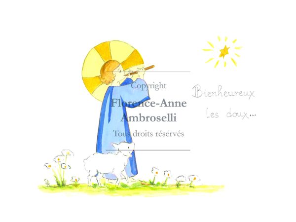 Pack 10 images Les Béatitudes en bleu