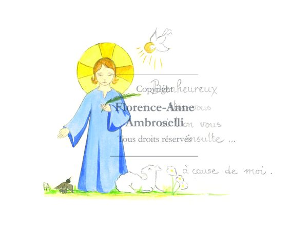 Pack 10 images Les Béatitudes en bleu - Image 6