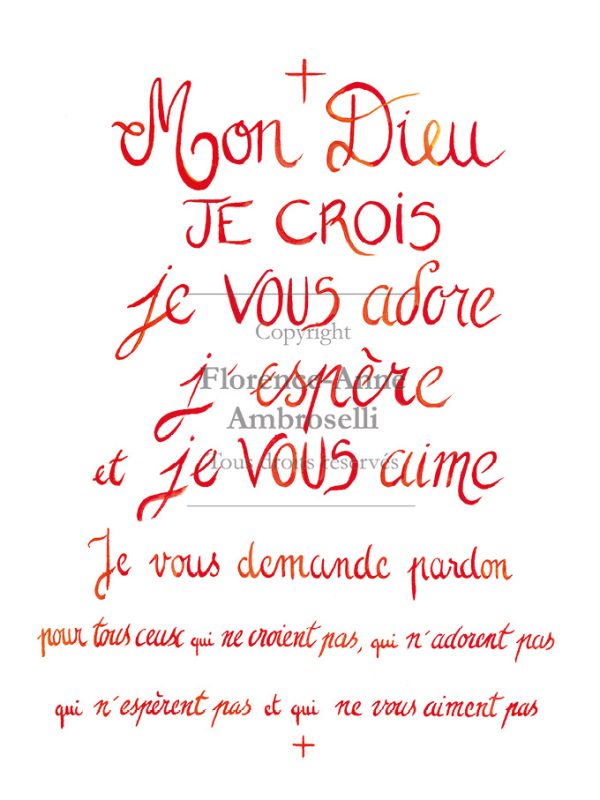 Prière de l'Ange aux enfants de Fatima