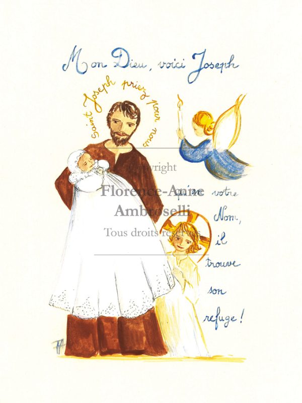 Pack 30 images baptême avec prénom Saint Joseph
