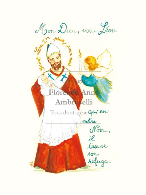 Pack 30 images baptême avec prénom Saint Léon
