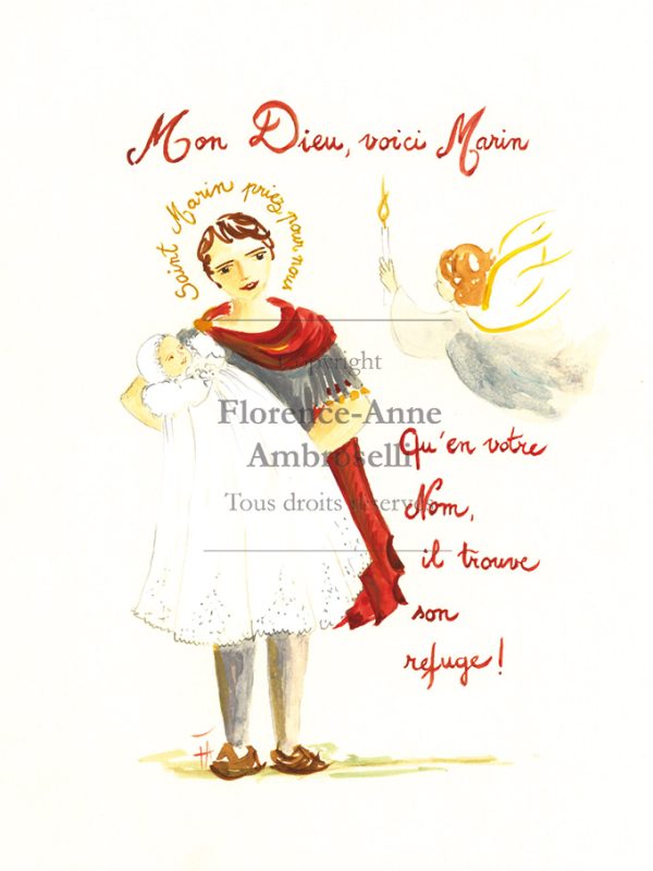 Pack 30 images baptême avec prénom Saint Marin