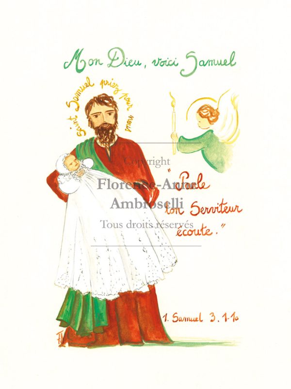 Pack 30 images baptême avec prénom Saint Samuel