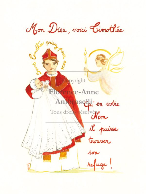 Pack 30 images baptême avec prénom Saint Timothée