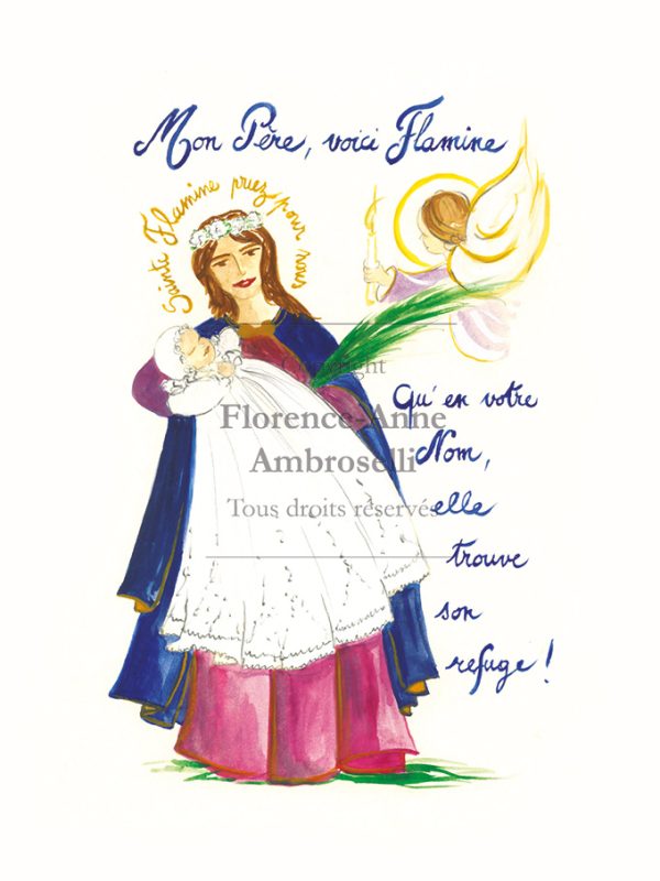 Pack 30 images baptême avec prénom Sainte Flamine