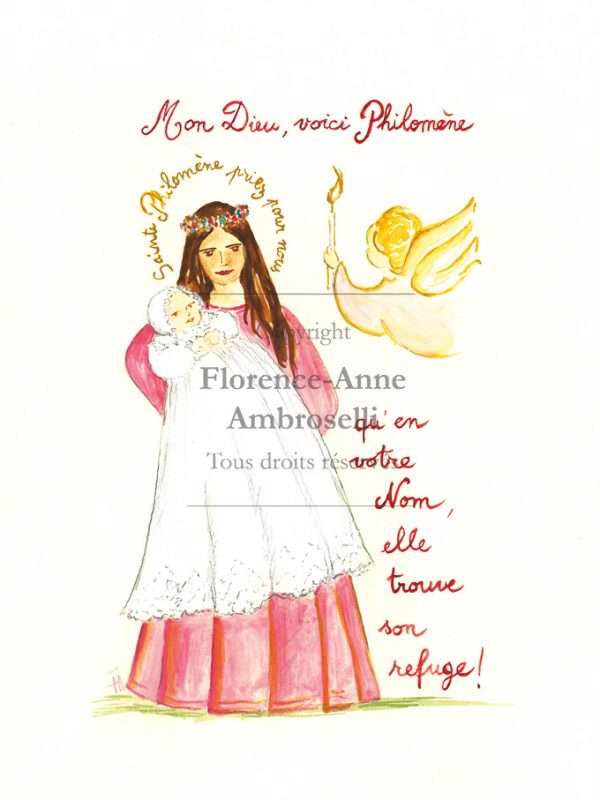 Pack 30 images baptême avec prénom Sainte Philomène