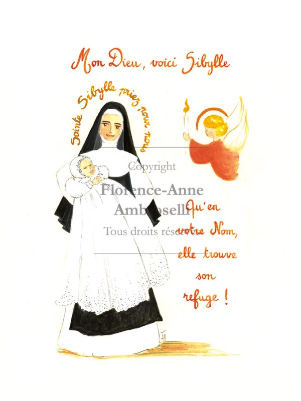 Pack 30 images baptême avec prénom Sainte Sibylle