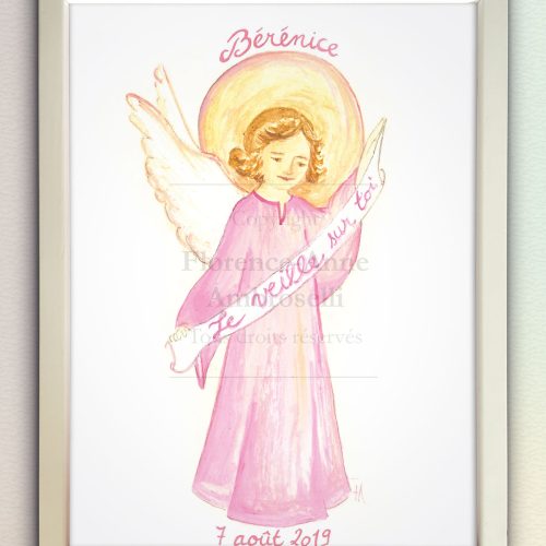 L'Atelier de l'Enfant Jésus - images pieuses images religieuses cadre personnalisé ange 2 rose