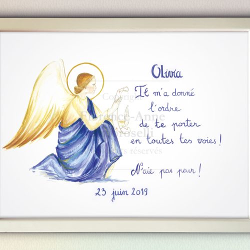 L'Atelier de l'Enfant Jésus - images pieuses images religieuses cadre personnalisé ange bleu