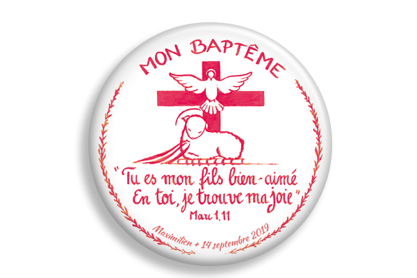 L'Atelier de l'Enfant Jésus - magnet bapteme rouge