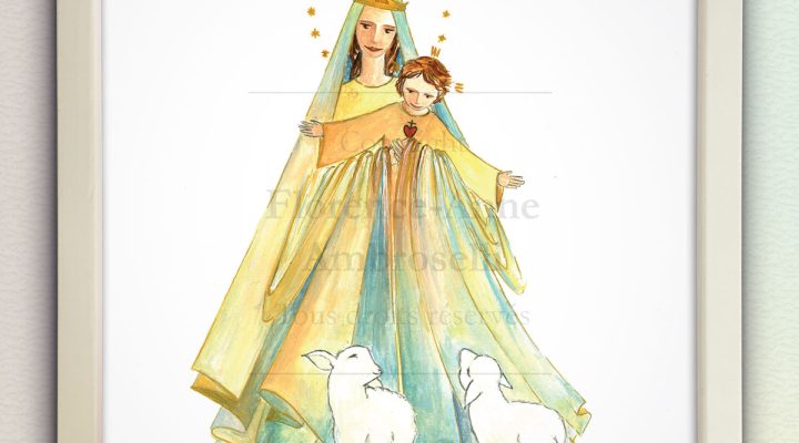 Vierge Marie aux agneaux