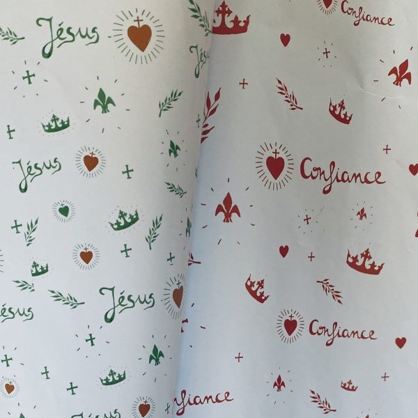 Papier cadeau "Jésus" et "Confiance"