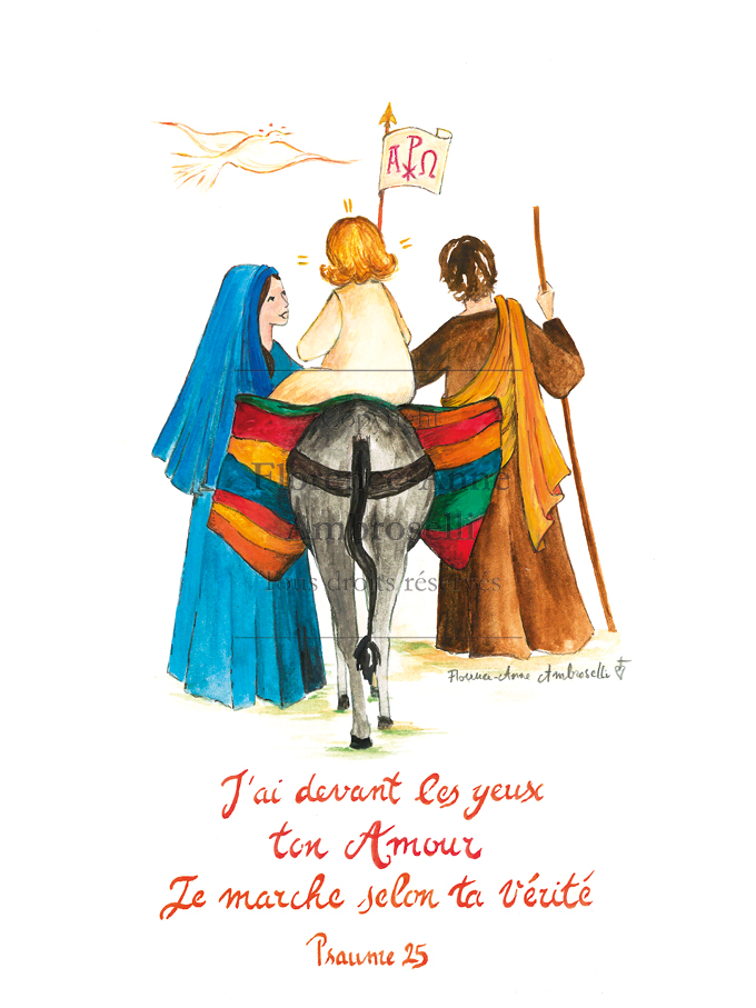 Illustration Sainte Famille en route