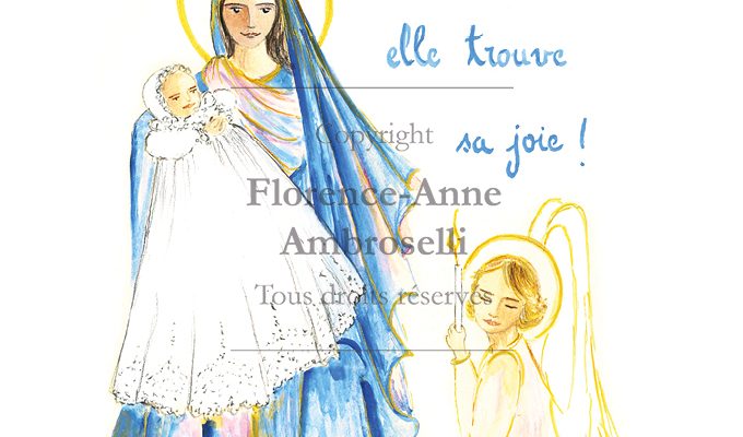 Image Baptême avec La Sainte Vierge Marie, petite fille