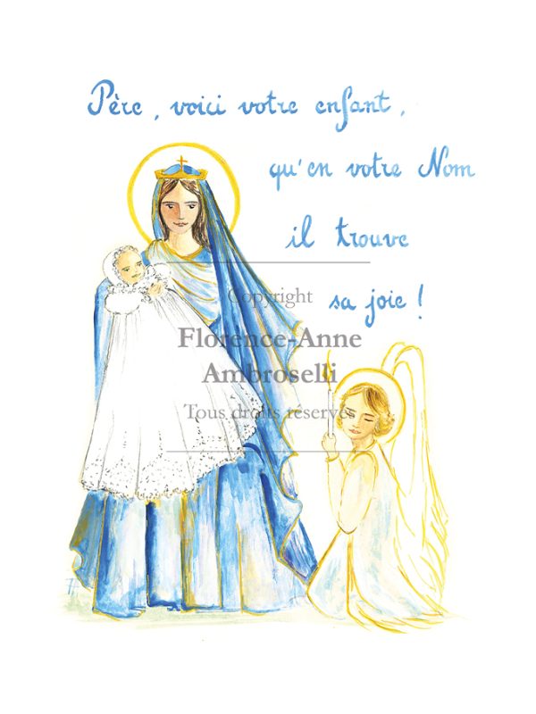 Baptême avec la très sainte Vierge Marie, petit garçon