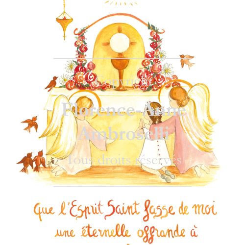 Image première communion petite fille : Ma communion, Éternelle Offrande à ta gloire
