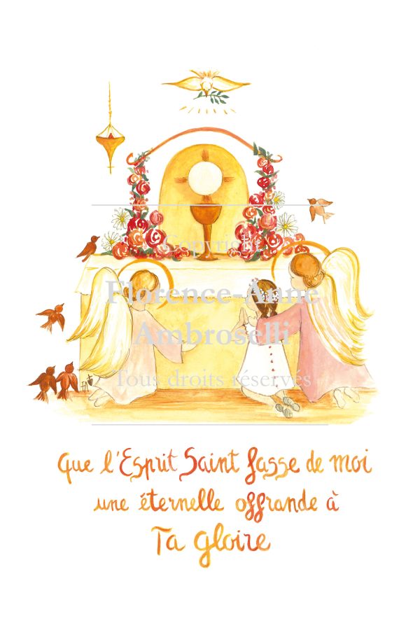 Image première communion petite fille : Ma communion, Éternelle Offrande à ta gloire