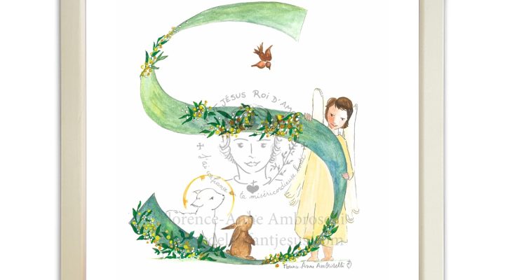 lettre s illustrée (collection ange, agneau, lapin)