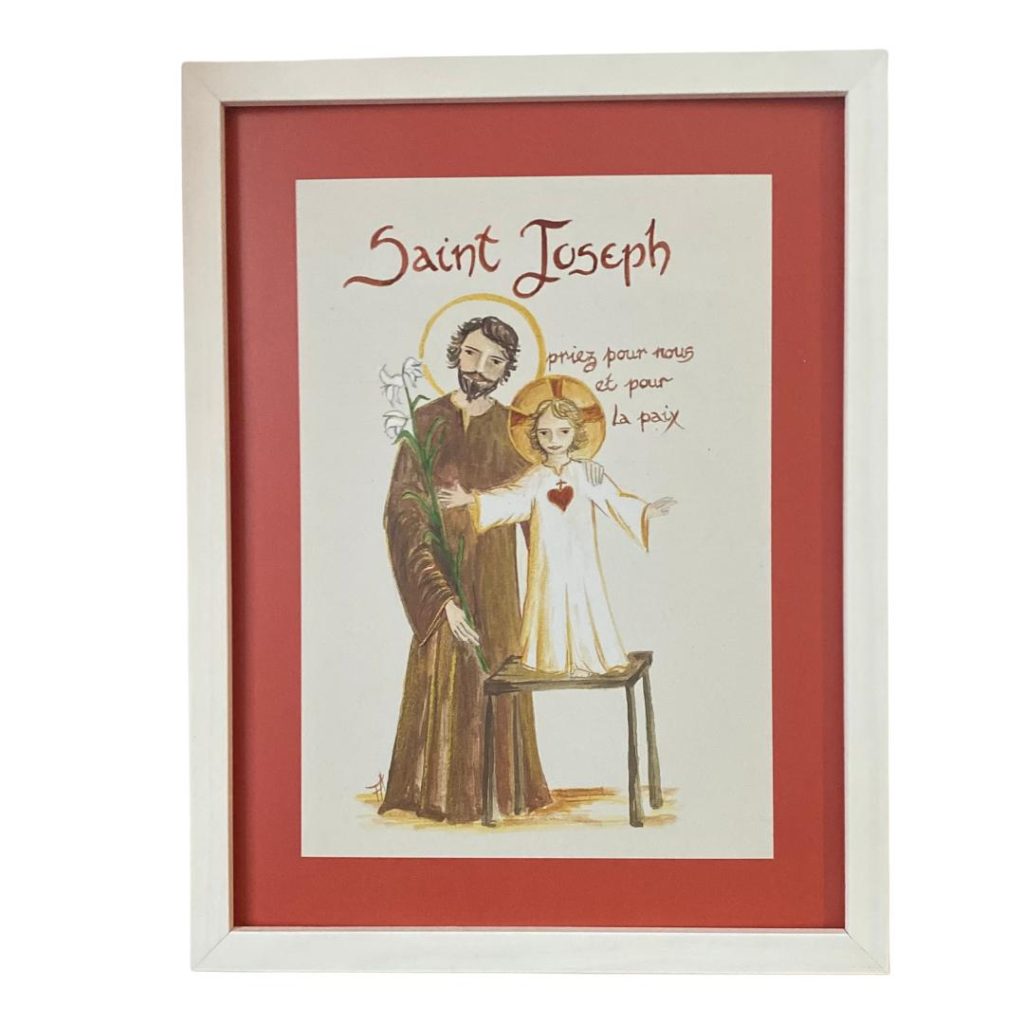 Saint Joseph encadré avec l'enfant Jésus