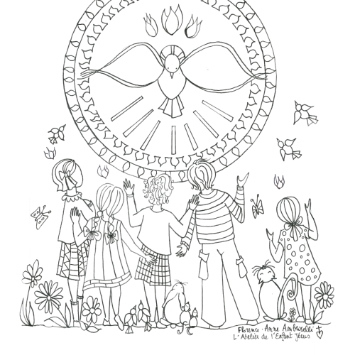 coloriage "recevez l'esprit saint"