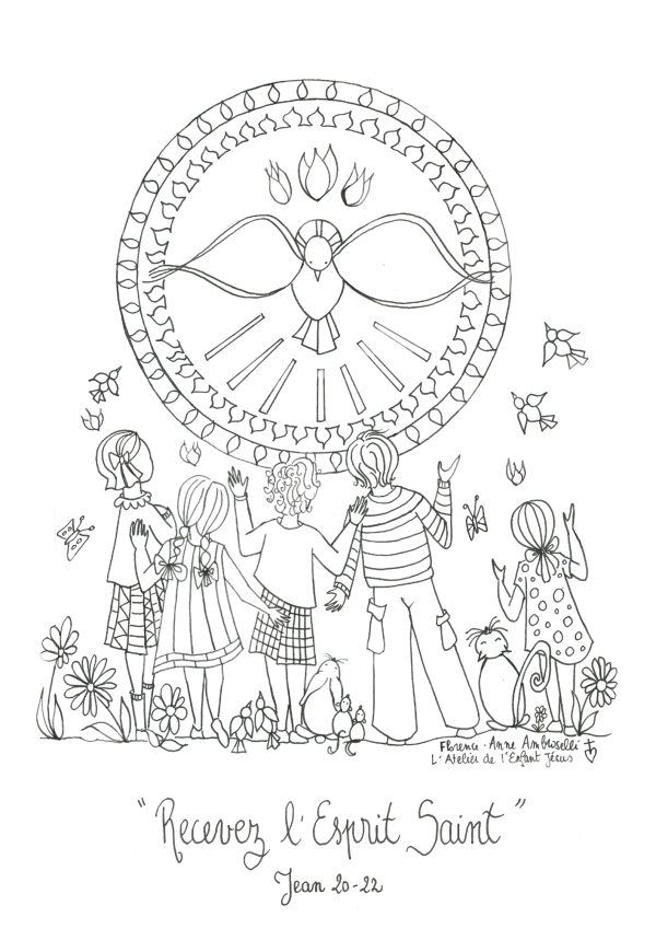 coloriage "recevez l'esprit saint"