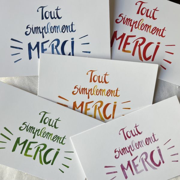 pack 5 cartes tout simplement "merci" (copie)