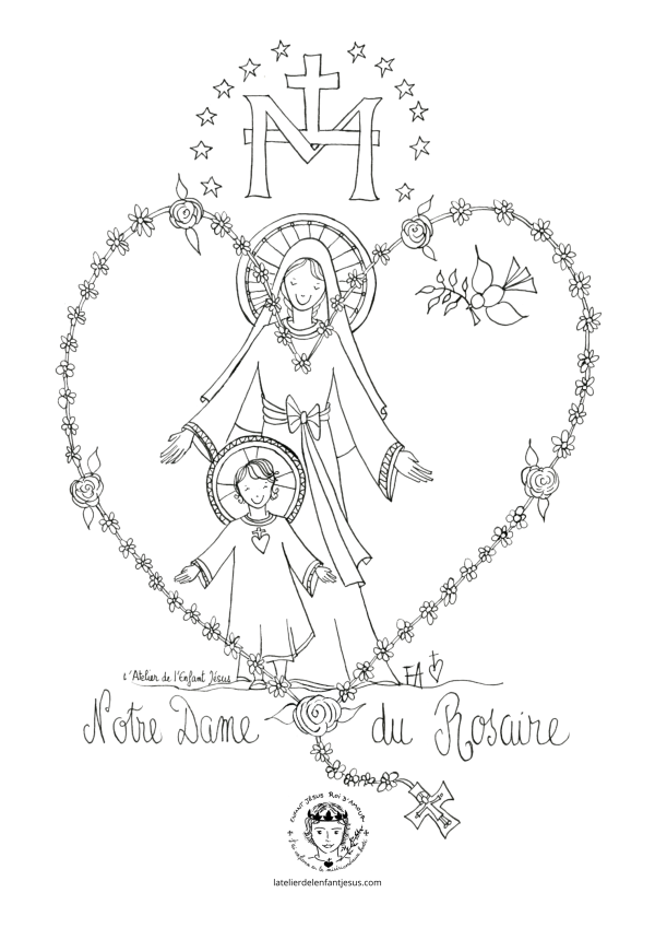 coloriage notre dame du rosaire