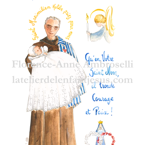 pack 30 images baptême avec prénom saint maximilien kolbe