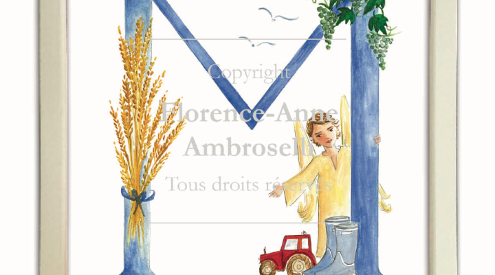 lettre o couleur rose illustrée