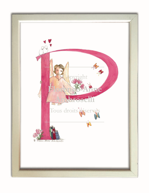 lettre o couleur rose illustrée