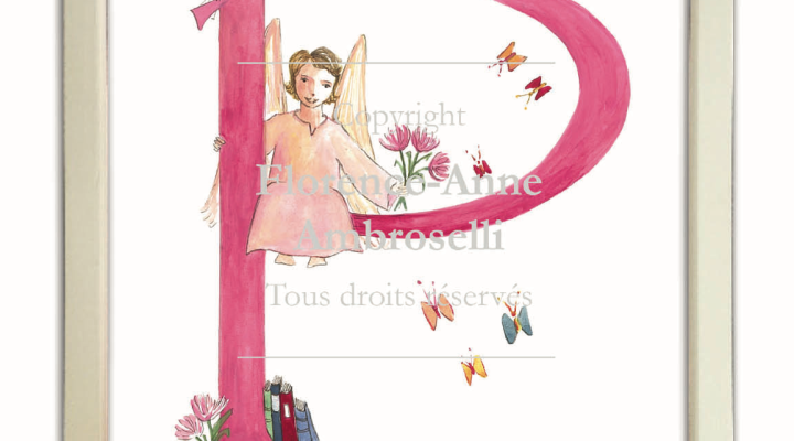 lettre o couleur rose illustrée