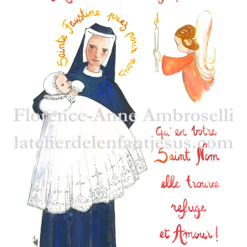 pack 30 images de baptême avec prénom sainte faustine