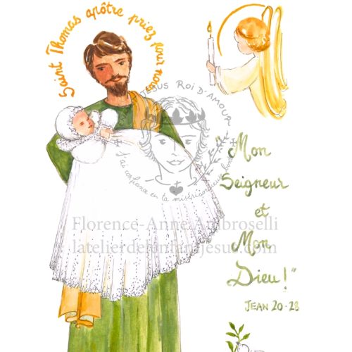 pack 30 images de baptême avec prénom saint thomas