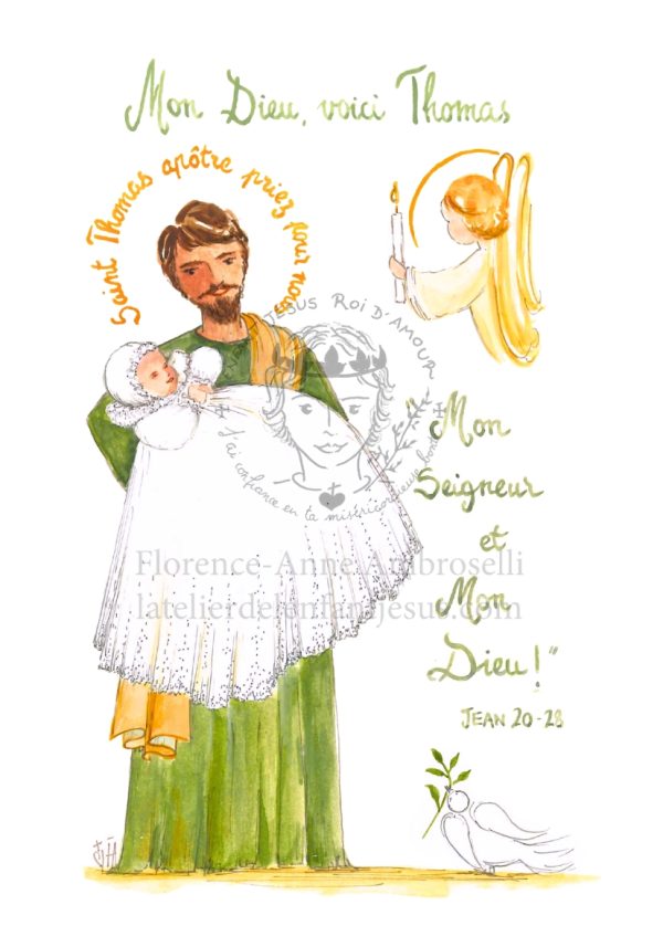 pack 30 images de baptême avec prénom saint thomas