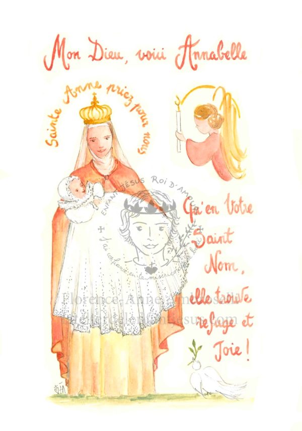 pack 30 images de baptême prénom annabelle avec sainte anne