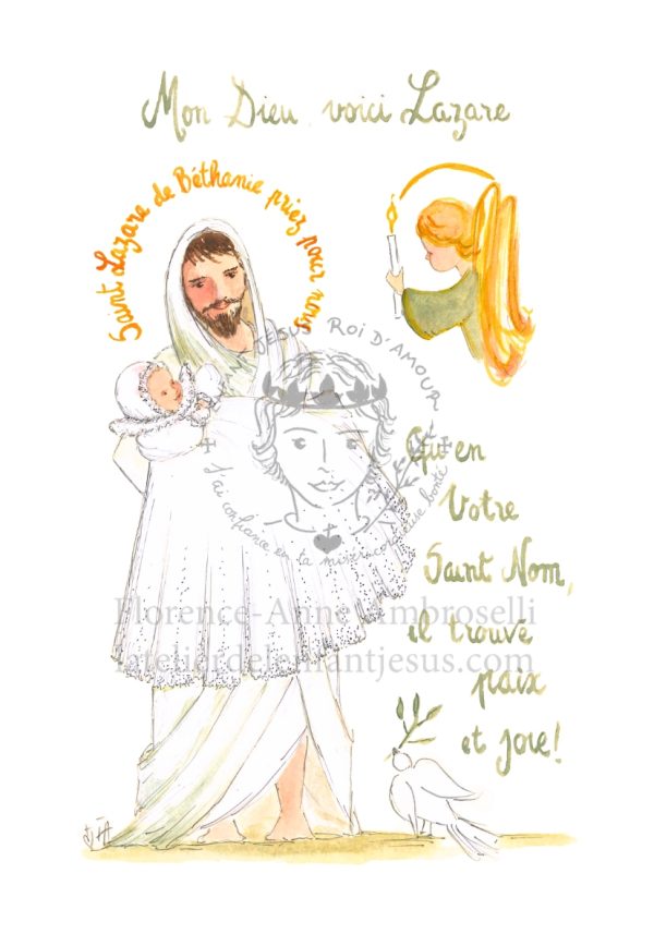 pack 30 images de baptême avec le baptisé prénom lazare