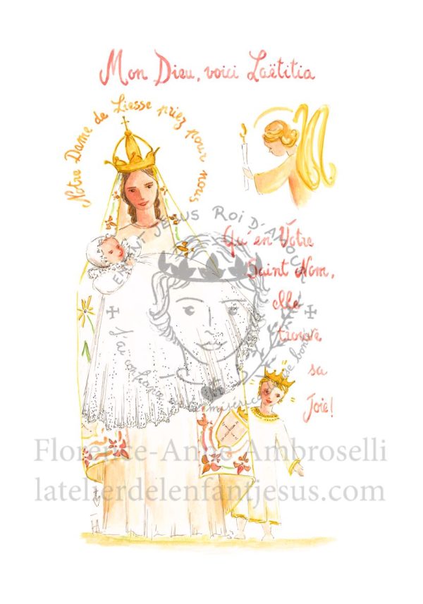 pack 30 images de baptême avec prénom laëtitia et notre dame de liesse