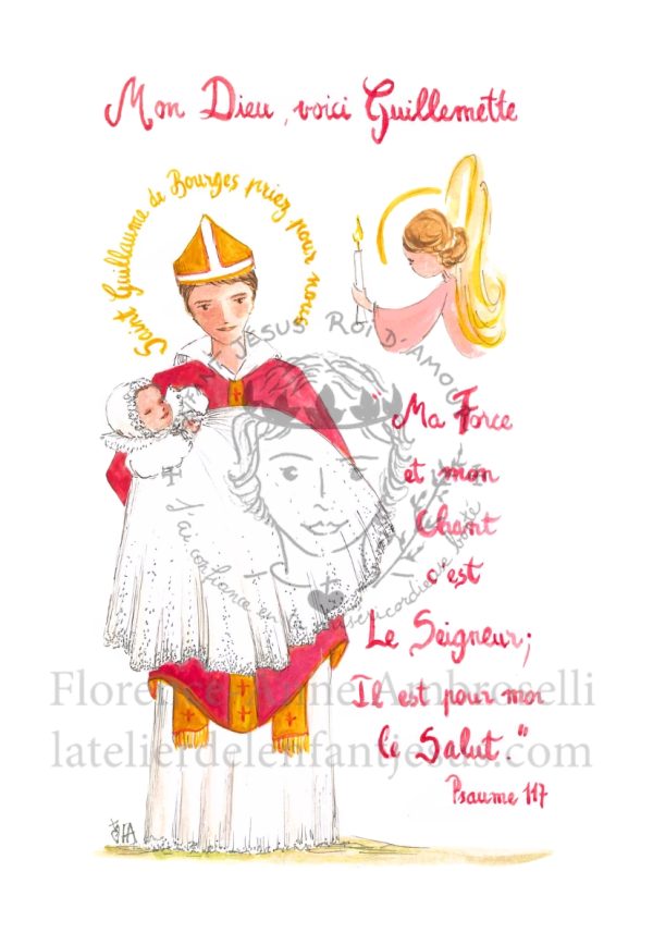 pack 30 images de baptême avec le prénom guillemette