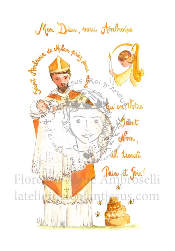pack 30 images de baptême avec prénom saint ambroise de milan