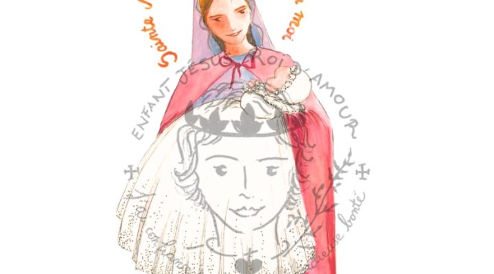 baptême fille avec la vierge "tu aimeras dieu"