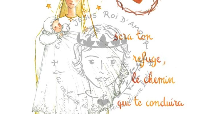 pack 30 images de baptême avec vierge marie de fatima et son coeur immaculé